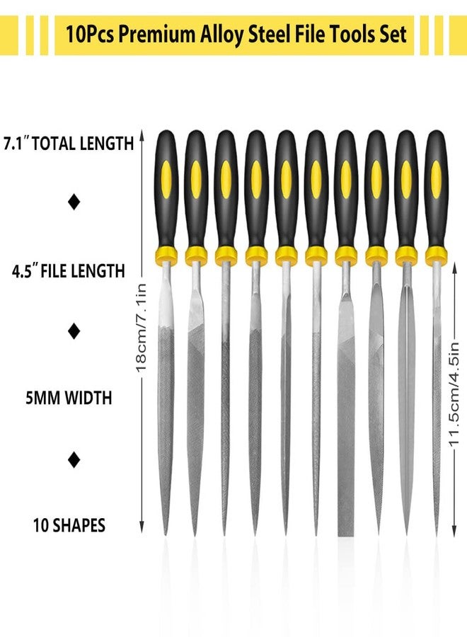 Supvox® 10Pcs File Tools Set, Premium Hardened Drop Forged Alloy Steel File Tools, Includes Flat, Flat Warding, Square, Triangular, Round, and Half-Round File - Image 2